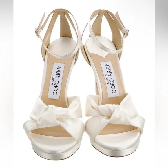Jimmy Choo Cream Strappy Heels for Weddings - Picture 1 of 11